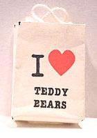 Dollhouse Miniature I Love Teddy Bears Shopping Bag